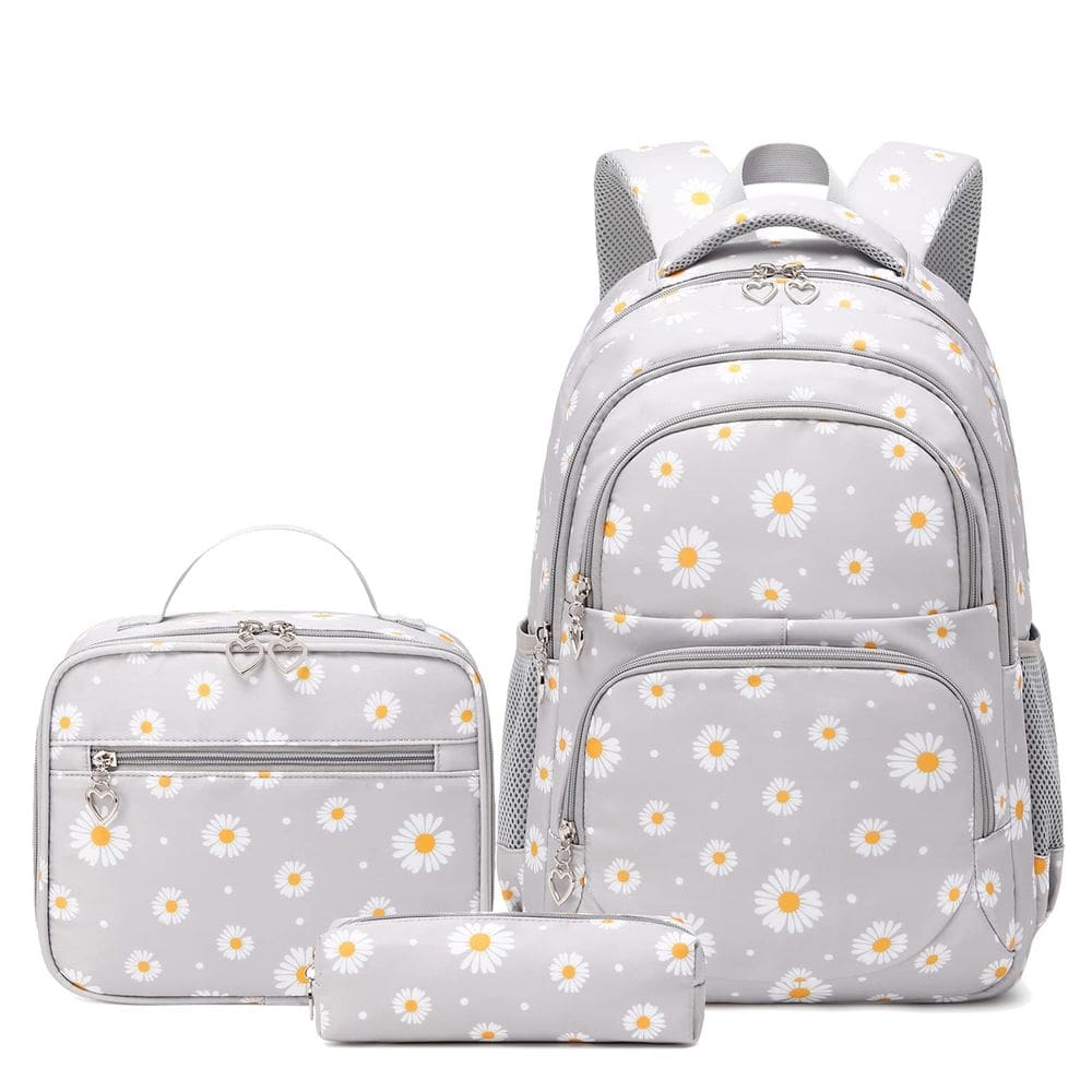 Mochila Goldwheat Daisy Printed com lancheira e estojo para lápis