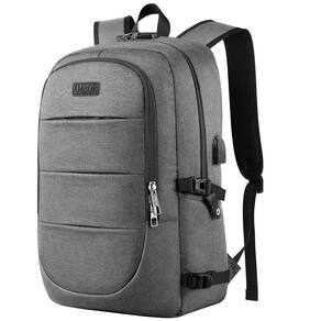 Mochila AMBOR Travel Laptop 18,4 polegadas, cinza anti-roubo