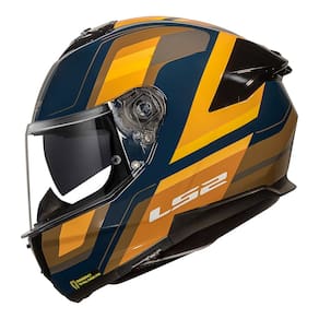 Capacete LS2 FF808 Stream II Vintage Azul e Laranja