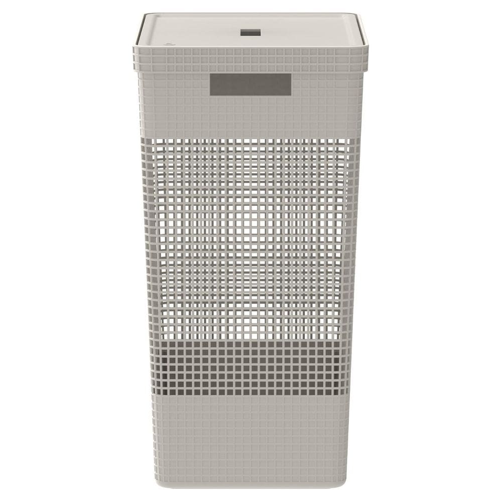 Cesto de Roupa OU com Tampa 49 Litros Bege