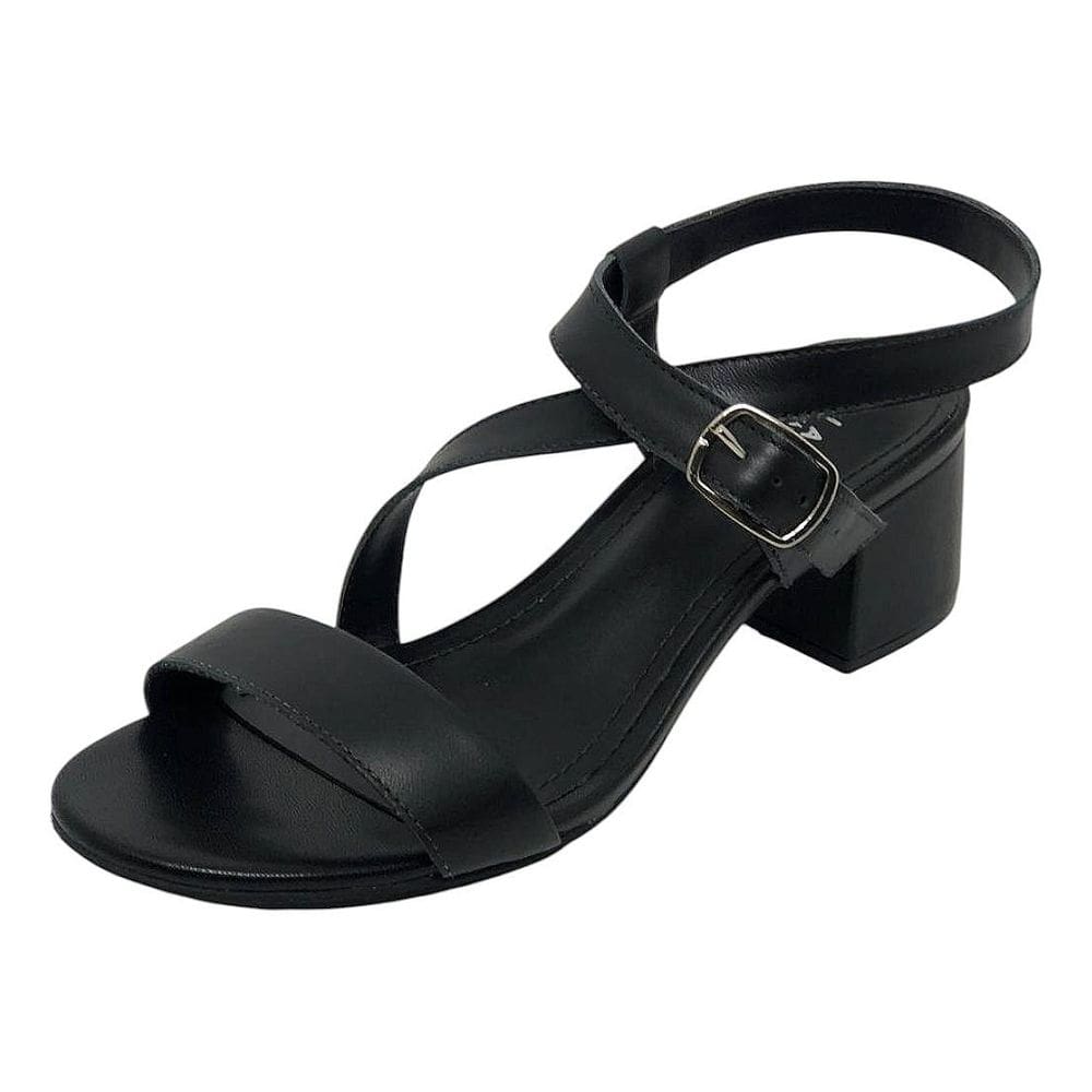 Sandália Feminina Salto Medio Conforto Resistencia Lia Line