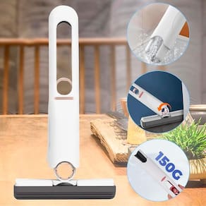 Mini Mop Dobrável Branco Rodo Para Banheiro E Azulejos