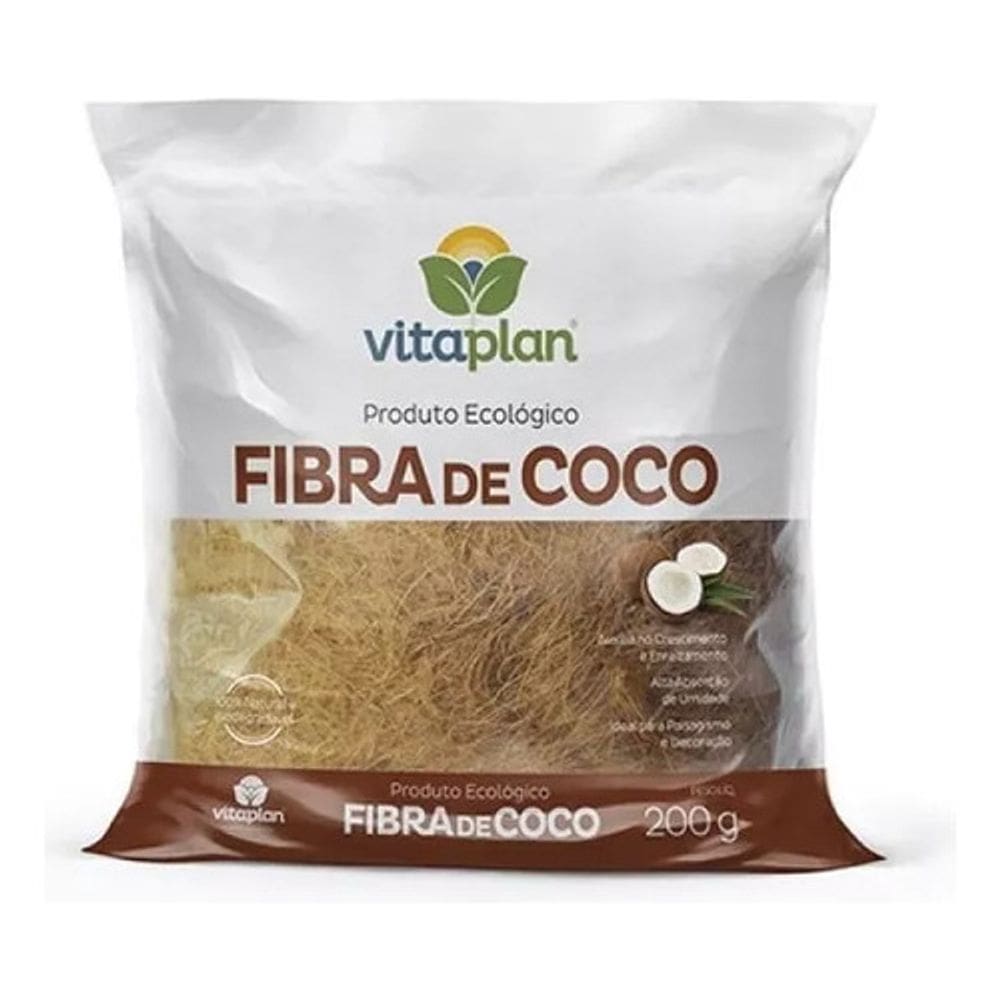 Fibra De Coco Natural Vitaplan 200g - Ideal Para Jardinagem