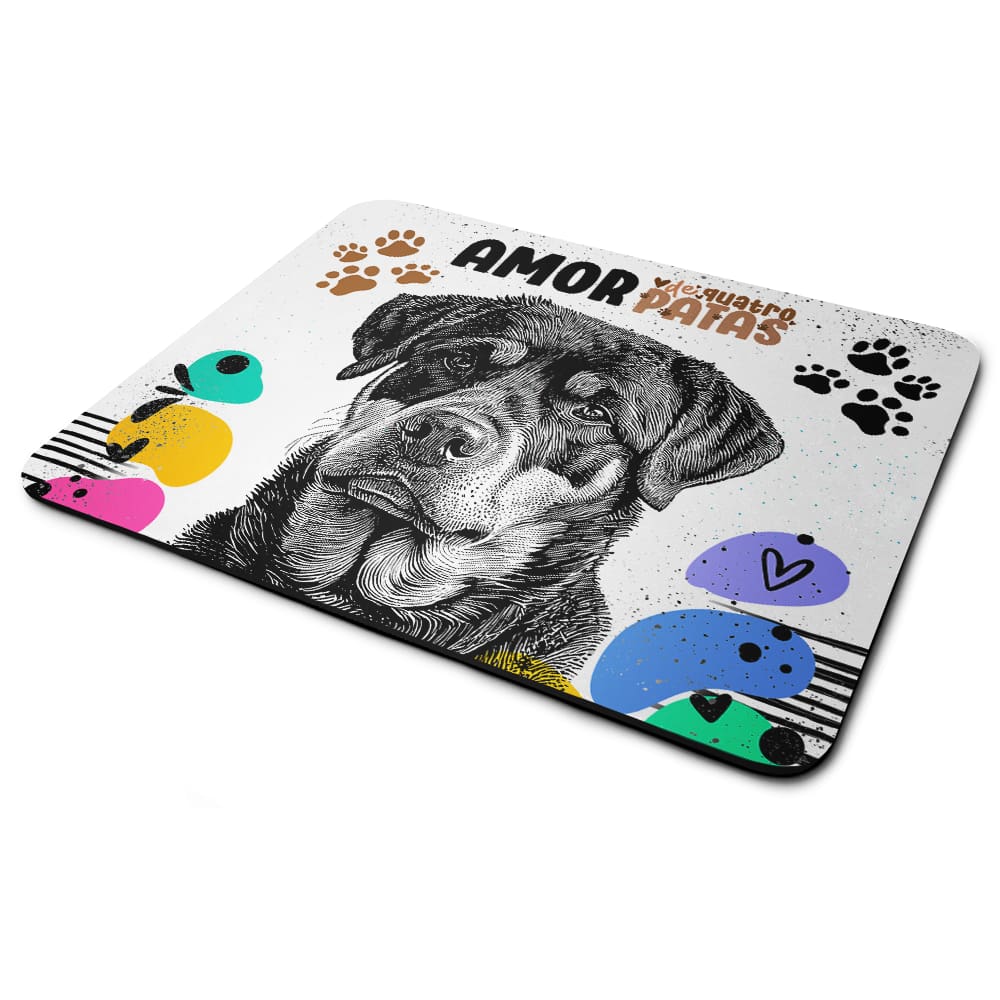 Mouse Pad Amor de quatro patas - Cachorro Rottweiler