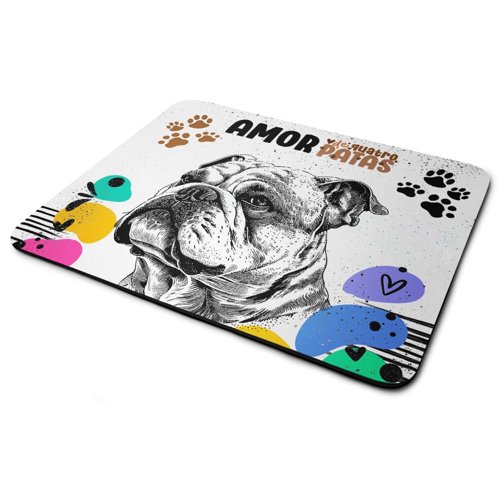 Mouse Pad Amor de quatro patas - Cachorro Buldogue Inglês