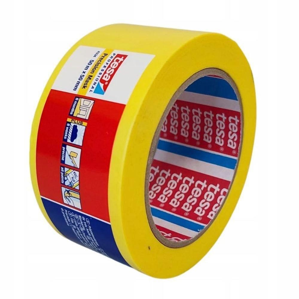 Fita Crepe Tesa 50m X 50mm Amarela