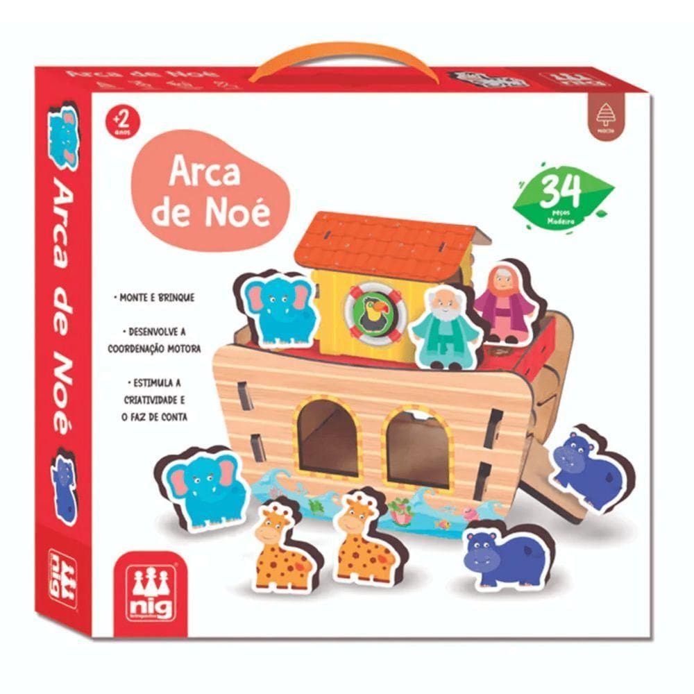 Jogo Arca De Noé Em Madeira- Nig Brinquedos