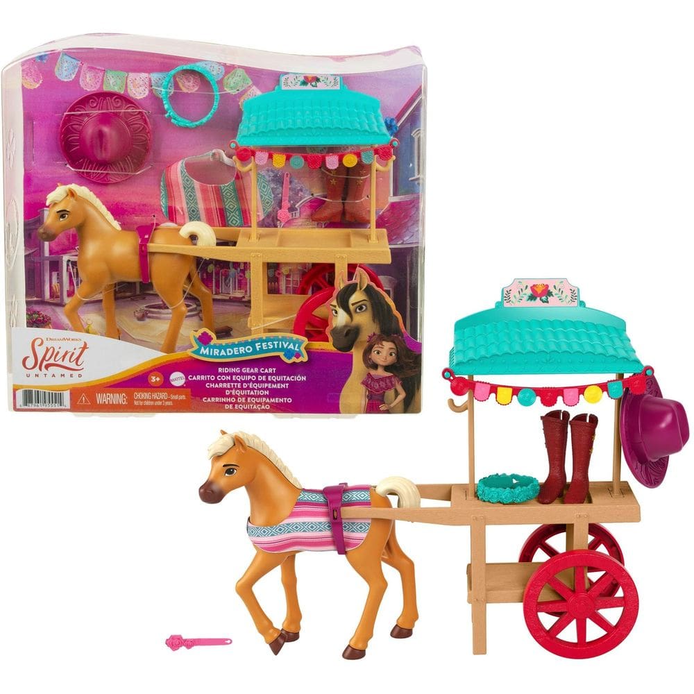 Carrinho de equipamento de equitação Mattel Spirit Untamed Miradero com pônei