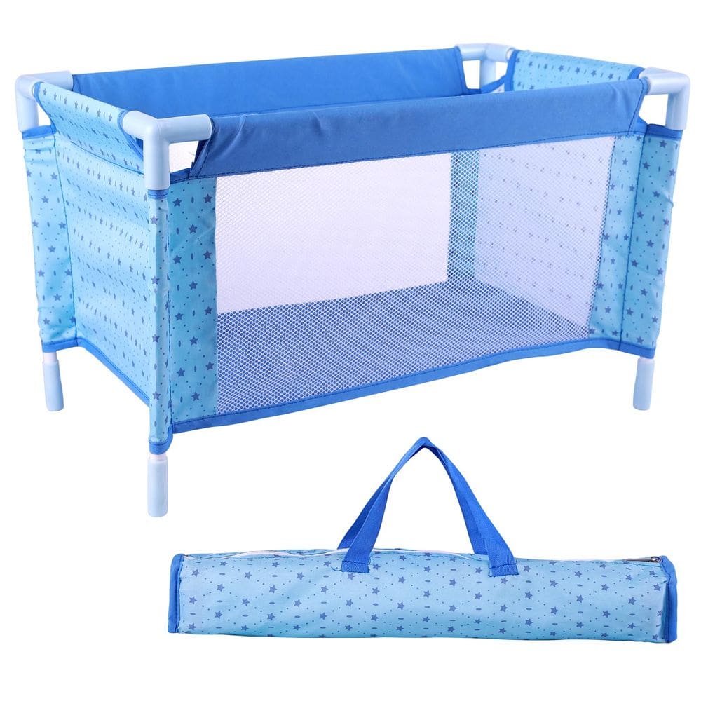 Berço Baby Doll BABESIDE para 17-21 polegadas com bolsa de armazenamento azul