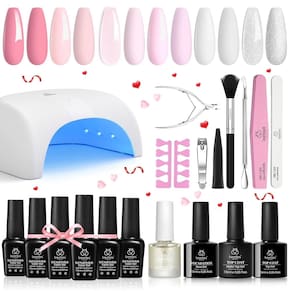 Kit de esmaltes de gel para unhas besouros com luz UV de 6 cores para mulheres