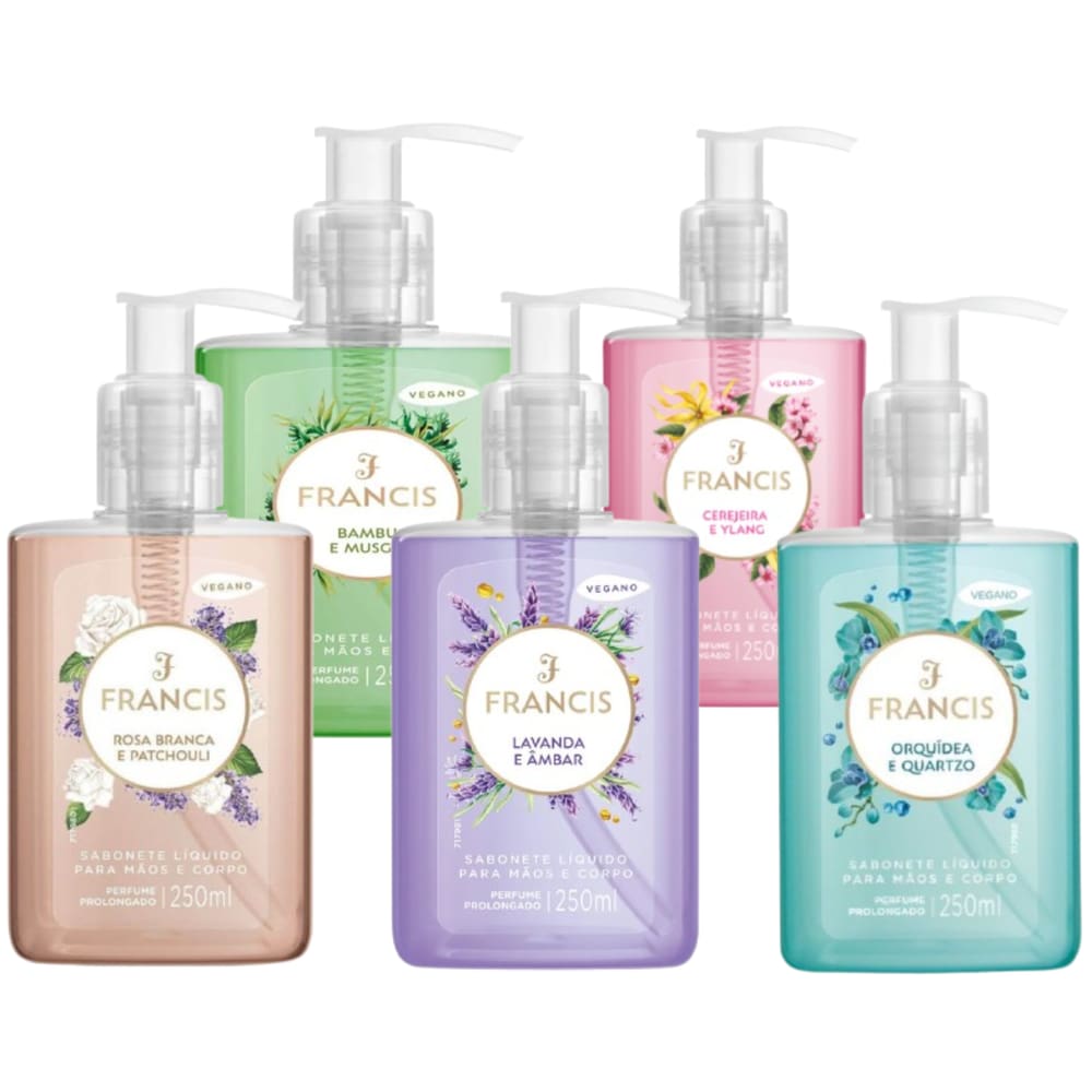 Kit Sabonete Líquido Francis Fragrâncias - 5 Unidades