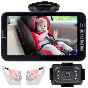 Câmera de carro de bebê YIMU AHD 1080P com visão noturna, rotação de 360°