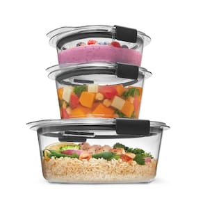 Recipientes de armazenamento de alimentos Rubbermaid Brilliance® Conjunto de 6 peças