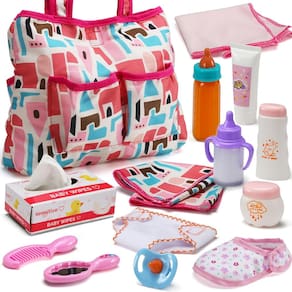 Pacote com 14 acessórios para bonecas Bakatatoyz Feeding Caring