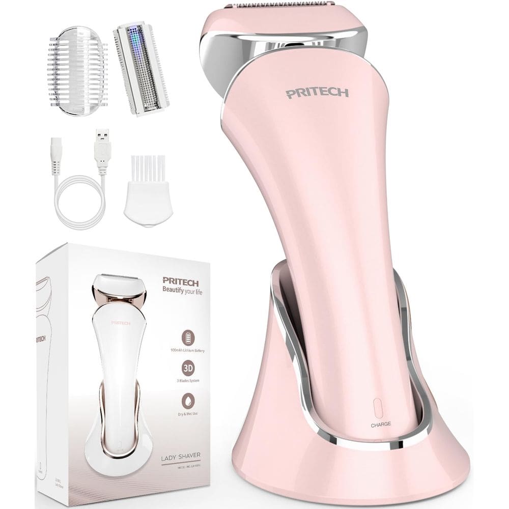 Barbeador elétrico PRITECH LD-8001 recarregável para mulheres