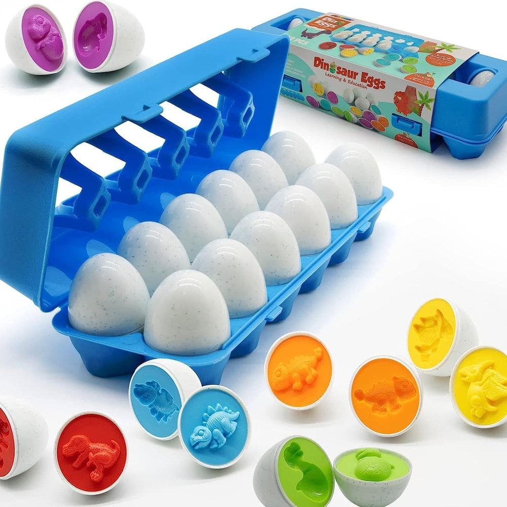 Brinquedo de ovos de dinossauro combinando MOONTOY Educational 12 unidades