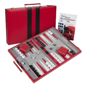 Conjunto de gamão Get The Games Out Top Travel Size Vermelho