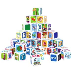 Blocos de construção PLAY ABC para crianças de 1 a 3 anos, 28 peças de plástico