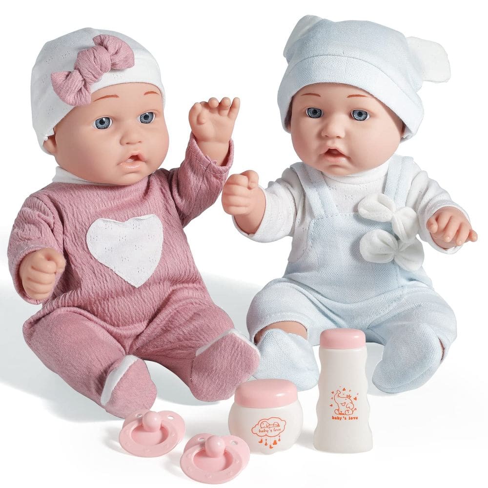 Conjunto de brinquedos Twins Baby Doll Enjoyin 30 cm com acessórios de mais de 3 anos