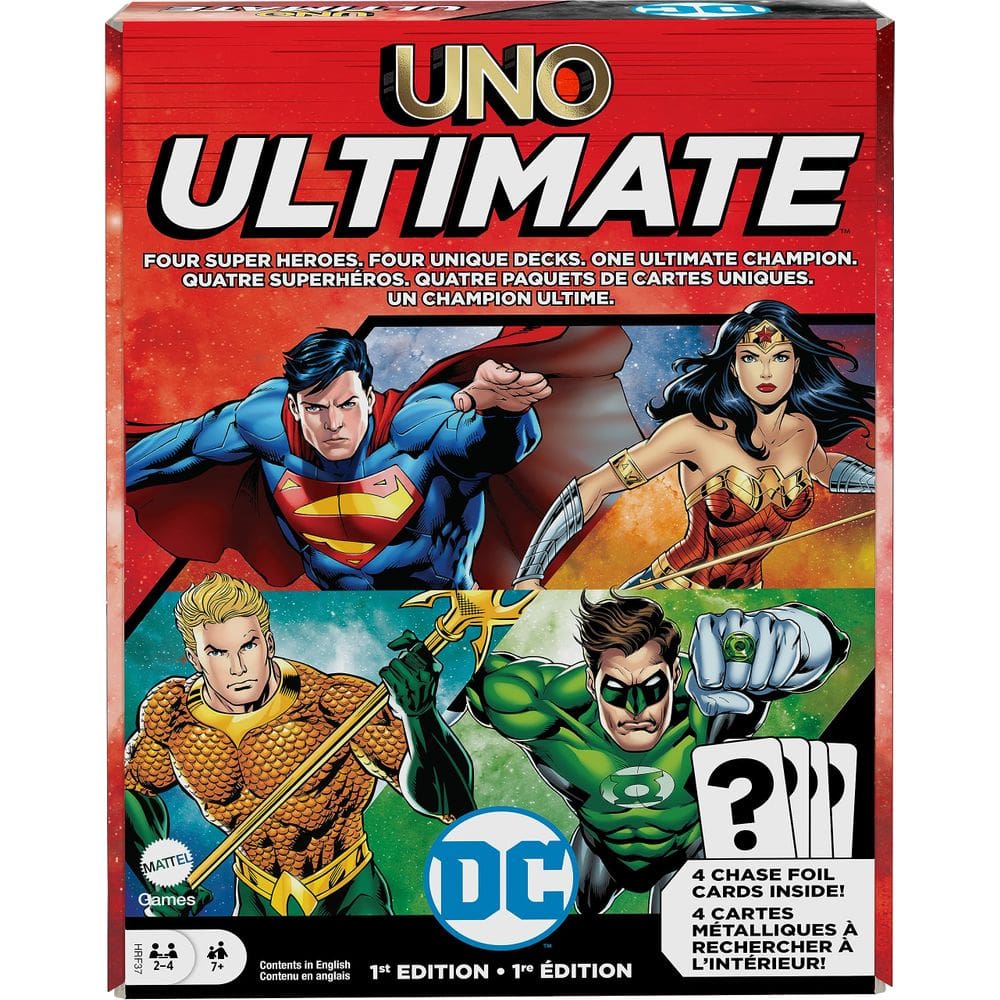 Jogo de cartas Mattel Games UNO Ultimate DC para crianças e adultos