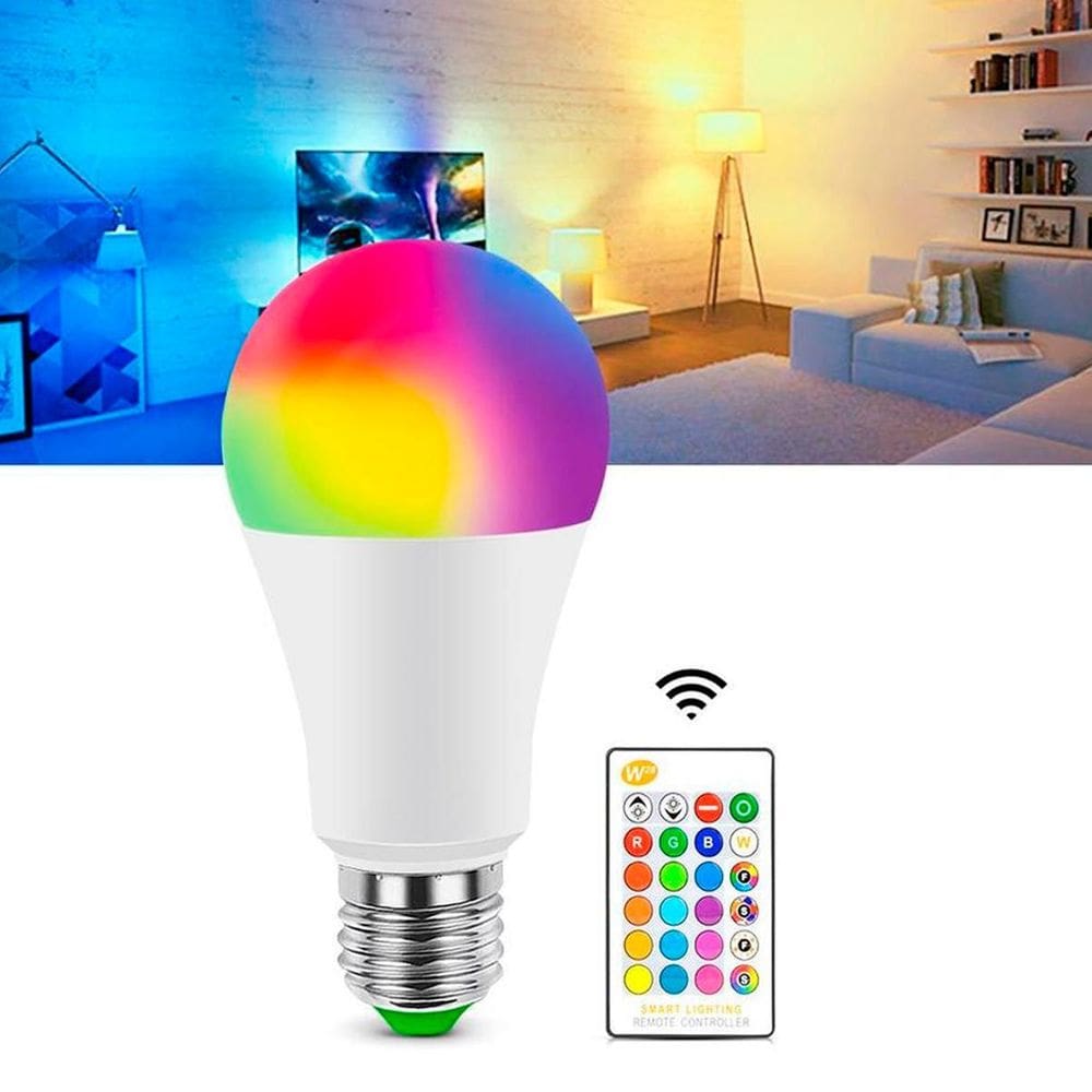 Lâmpada Rgb Inteligente Iluminação Colorida Controle Remoto