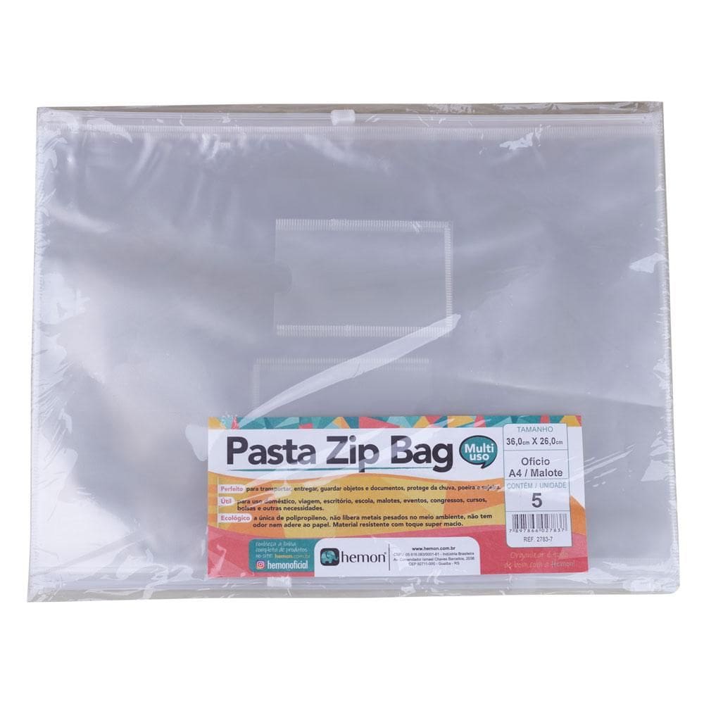 Pasta Zip Bag 36x26 Com 5 Unidades Chies