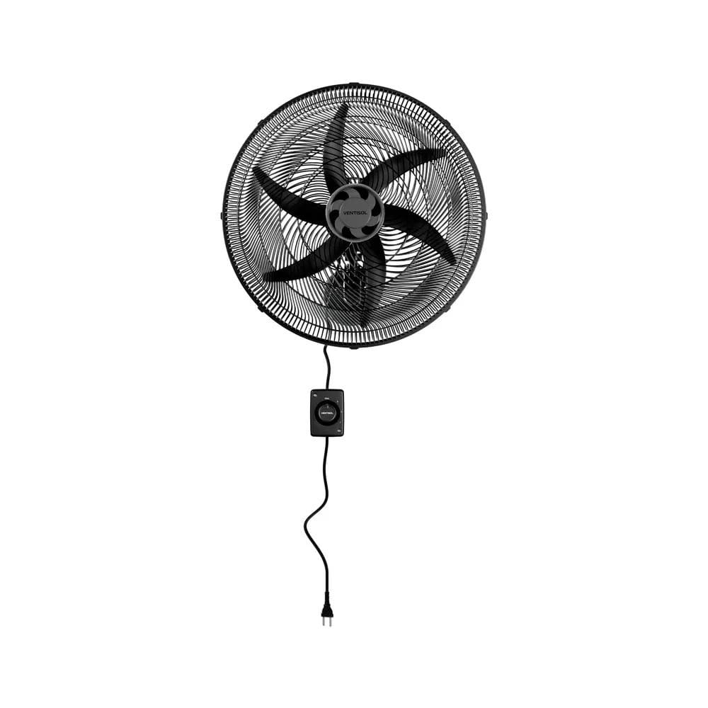 Ventilador de Parede Ventisol - Premium 11421 - Oscilante, 50cm, 6 Pás, 127V, Preto