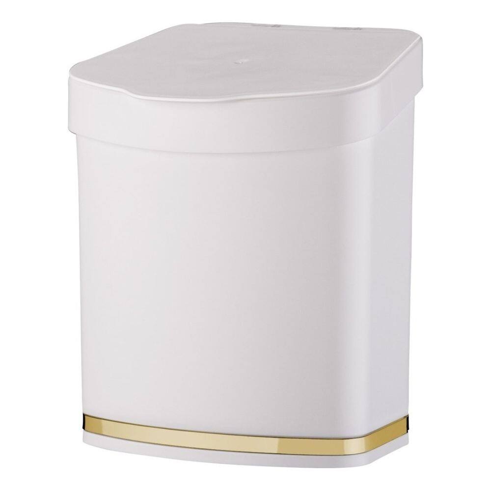 Lixeira Future 2.5L Tampa Plástica Pia Bancada Cozinha Friso