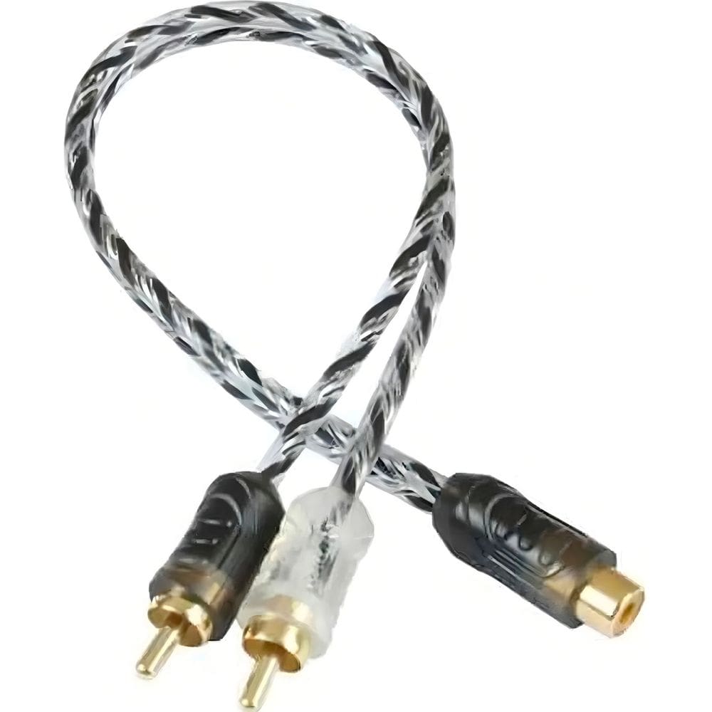 Cabo Rca Y Injetado Azul Prata Transparente 4Mm 2 Machos 1 Femea Svart