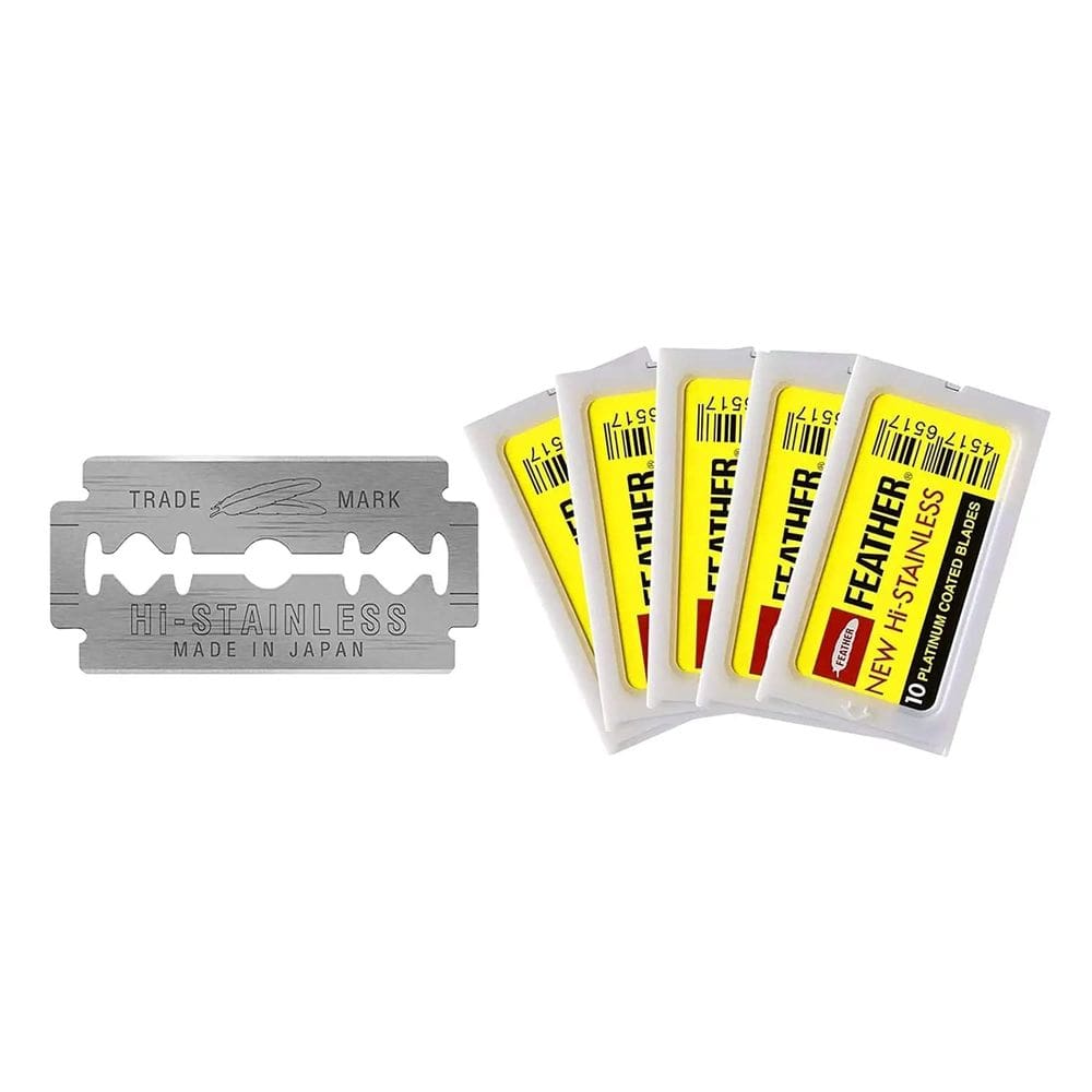 Lâminas de barbear de segurança Double Edge Feather (50 unidades)