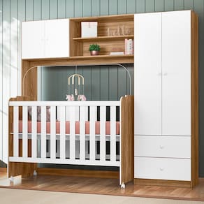 Conjugado Ternura + Berço Amore Nature Branco Peternella Móveis