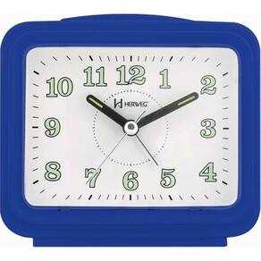 Relógio Despertador Quartz Herweg Som Alto Azul 2588-011