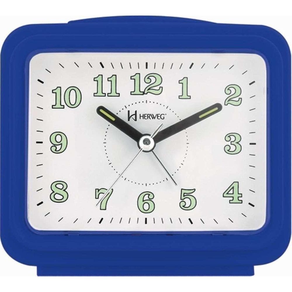 Relógio Despertador Quartz Herweg Som Alto Azul 2588-011
