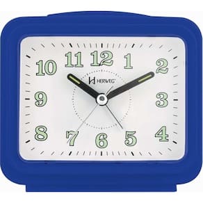 Relógio Despertador Quartz Herweg Som Alto Azul 2588-011