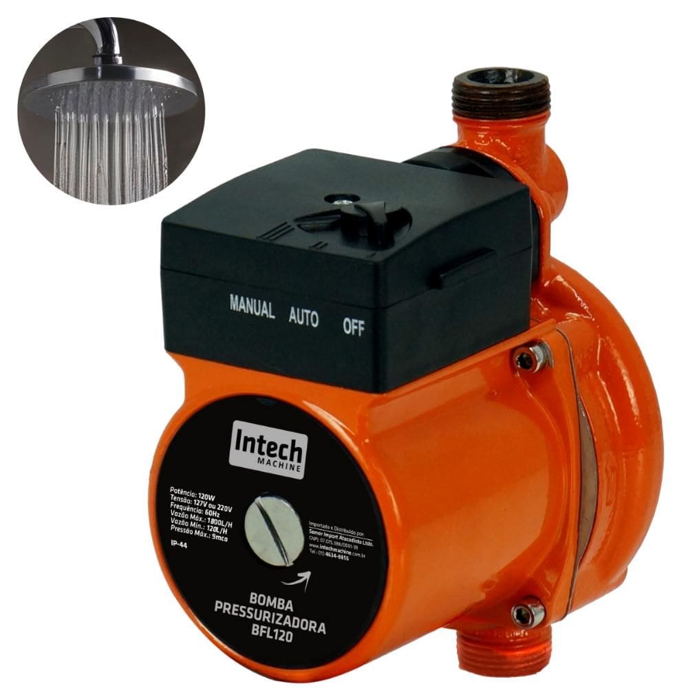 Bomba De Água Pressurizadora 120W Silenciosa 1800L/h BFL120 Intech