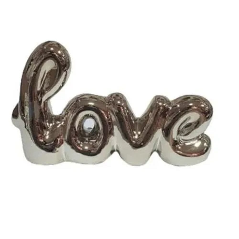 Palavra Decorativa Ceramica Love Hand Writing Black Niquel Lyor R.4530