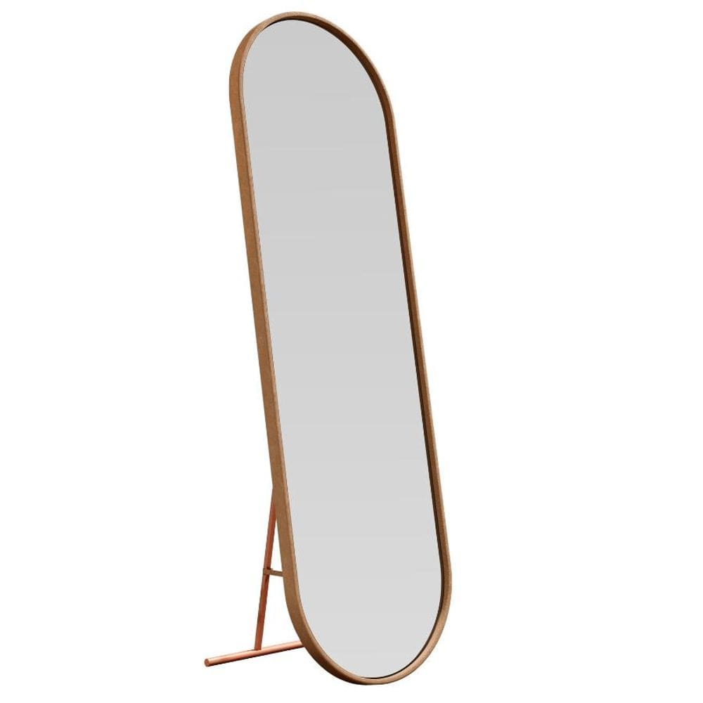 Toucador Espelho Oval Alamanda Castanho Pé Bronze JB Bechara