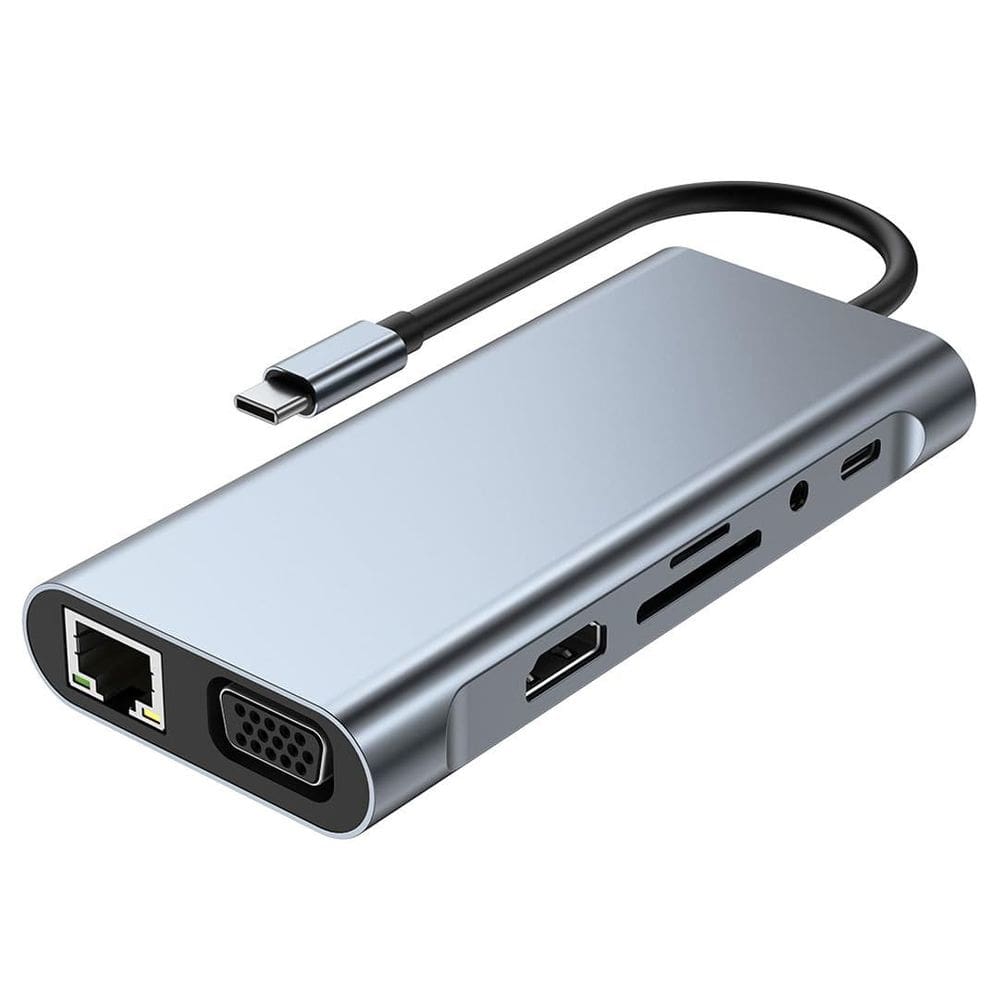 Adaptador Hub 11 Em 1 Tipo C Usb 3.0 Hdmi Rj45 Micro Sd Tf Type C
