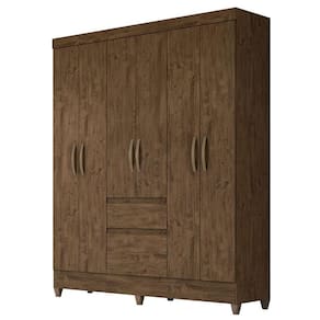 Guarda Roupa Casal New Cuba 6 Portas Castanho Wood - Moval