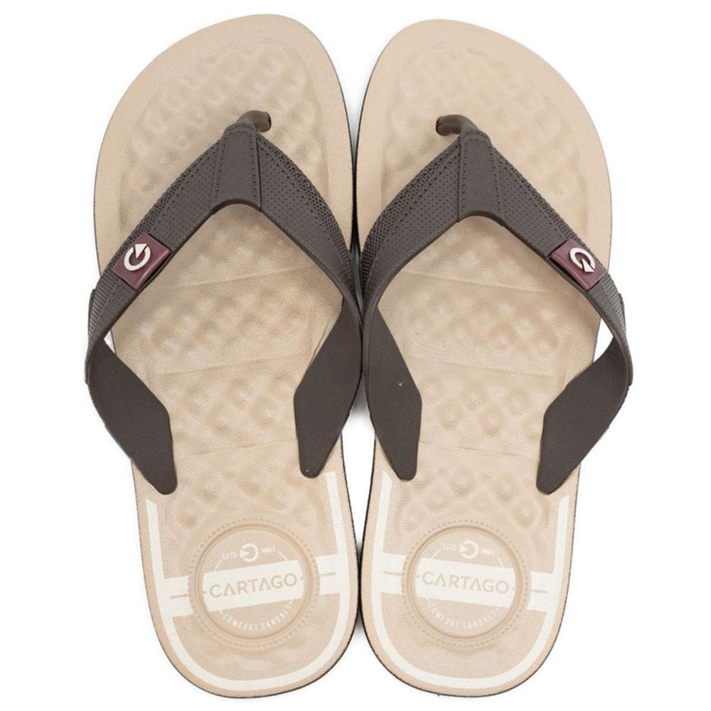 Chinelo Cartago Arizona Masculino - Bege e Marrom Escuro