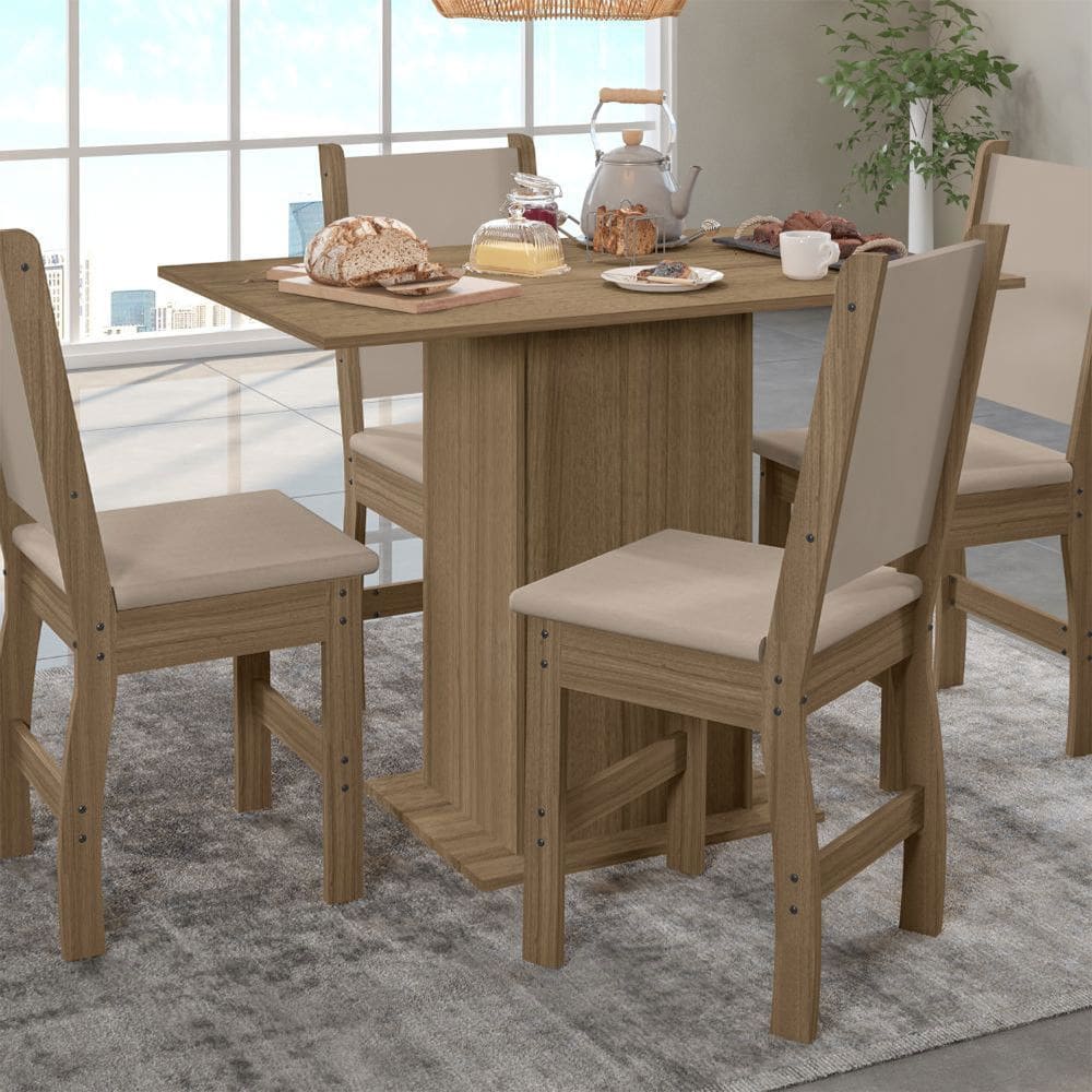 Mesa de Jantar 04 Cadeiras Clara Poliman Móveis