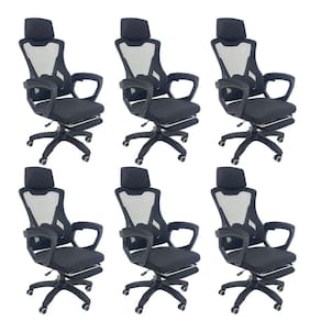 Kit 6 Cadeiras de Escritório Presidente Executiva Oficial Supreme Preto