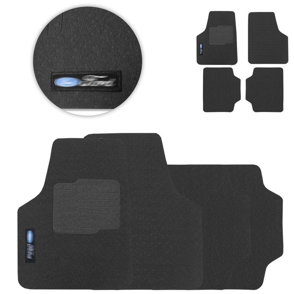 Tapete De Borracha Universal Ford Preto Pvc 4 Peças