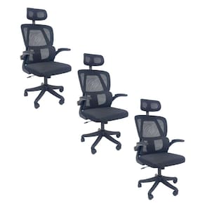 Kit 3 Cadeiras de Escritório Presidente Executiva Oficial Legacy Preto