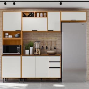 Cozinha Modulada 4 Pecas 260 Cm Raven Freijó Off White Pln Freijo Off White