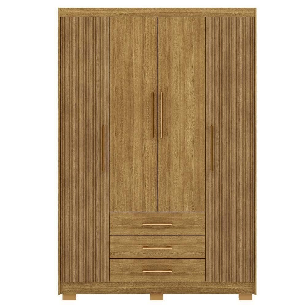 Guarda Roupa Solteiro 120 Cm 4 Portas 10088 Nature Brisa Vlr Nature Brisa