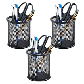 Organizador Porta Lapis Aramado Kit 3 Unidades Telado Caneta Mesa Bancada Escritorio Home Office Trabalho Escrivaninha