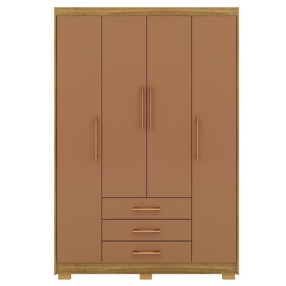 Guarda Roupa Solteiro 120 Cm 4 Portas 10088 Nature Camarim Vlr Nature Camarim