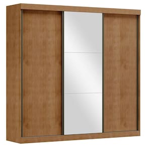 Guarda Roupa 3 Portas Correr Espelho Madeira Maciça 229 Cm 1451 Freijó Milani Store