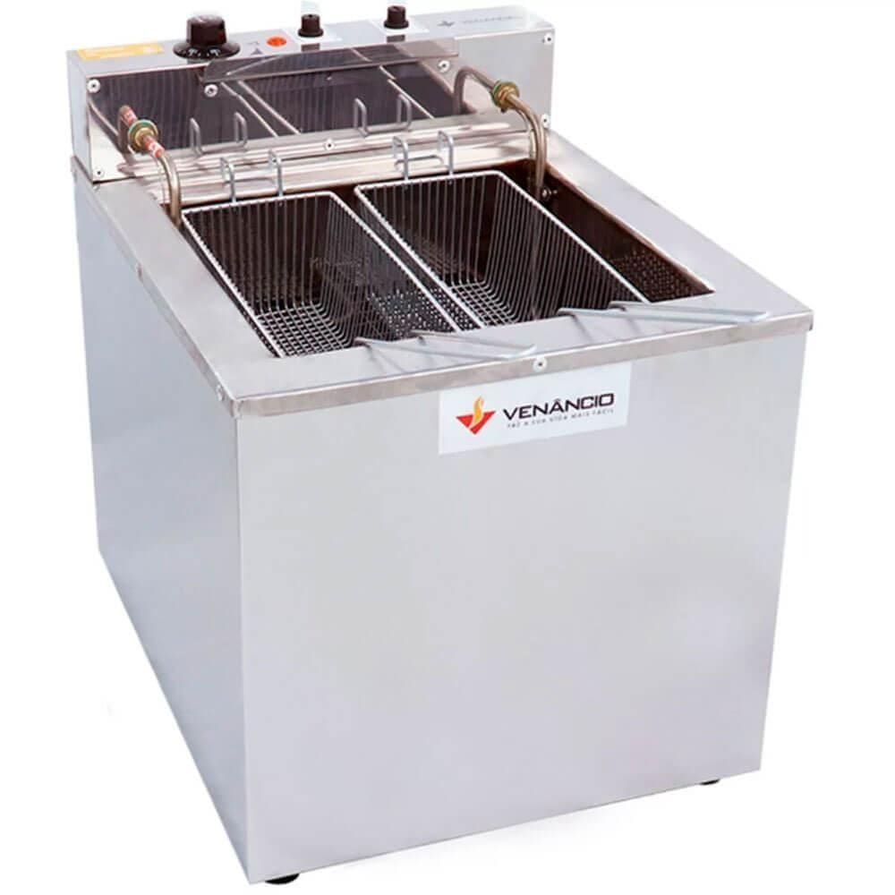 Fritadeira Elétrica De Bancada 23 Litros Água e Óleo Fritador Inox De Mesa SFAO4 Venâncio 220V